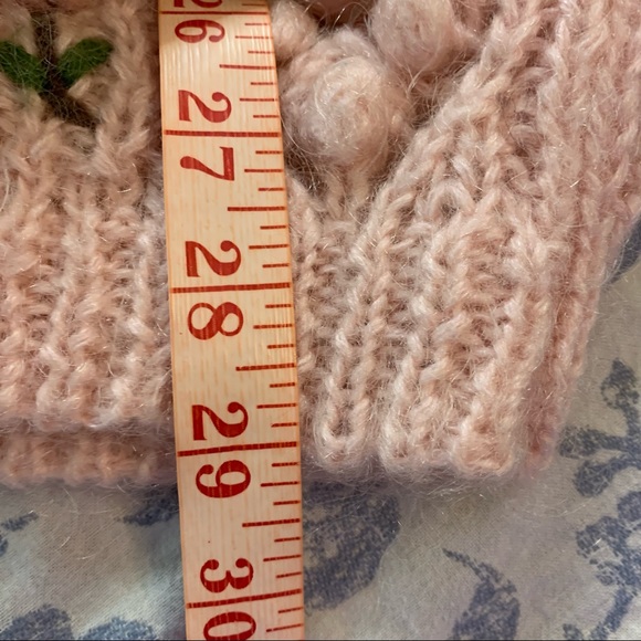 Chelsea Young SZ M Vintage Wool Mohair Blend Knitted Floral Pullover Sweater - Picture 9 of 10